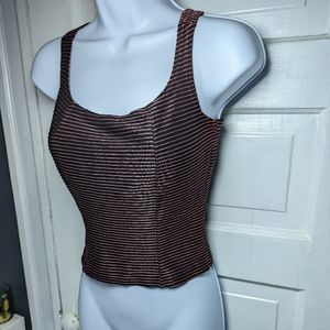 CINQ Size Small Black and Pink Horizontal Women's Tank Top